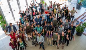 Group of people cheering