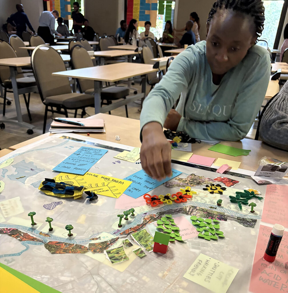 Female graduate student crafting a project