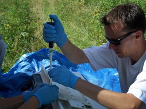 Professor Claude Fortin Sampling during Field Work