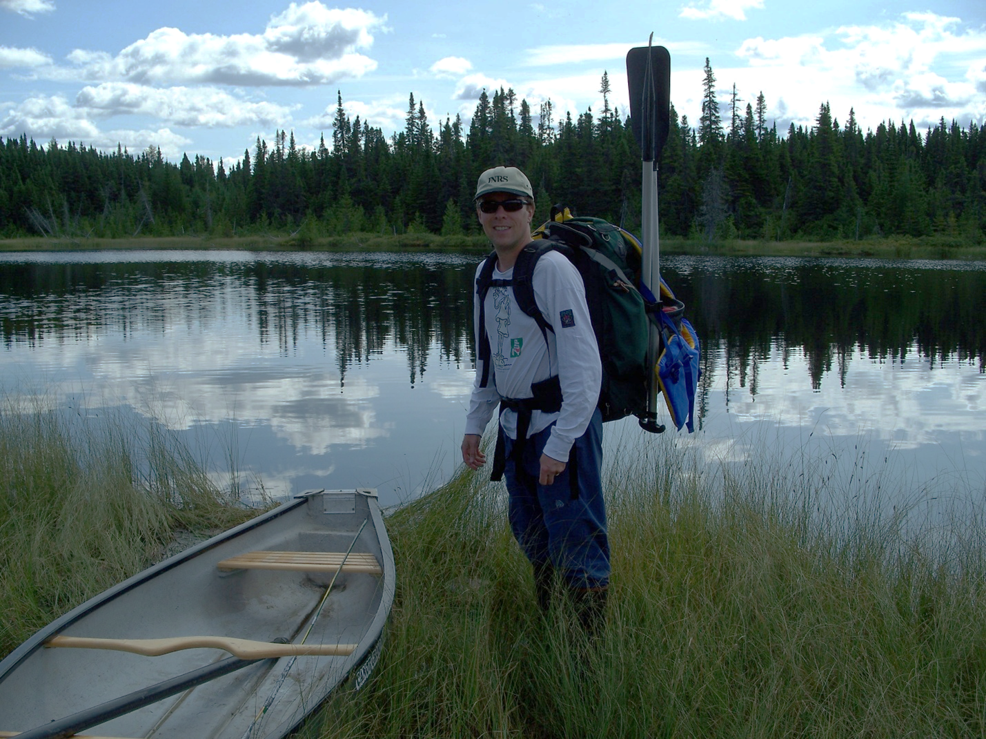 Claude Fortin on a sampling mission in Gaspésie, Québec.
