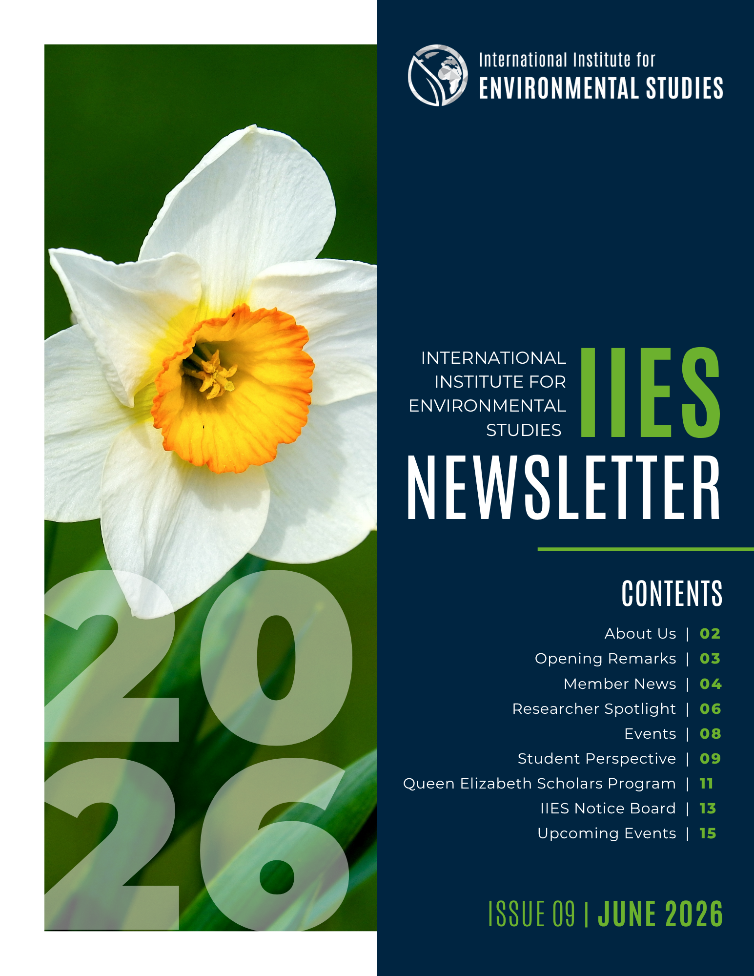 Cover Page for IIES Newsletter Issue 9 from June 2026